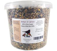 Britten & James Premium Seed Mix with Extra Sunflower Hearts for Wild Birds in a Stay Fresh Tub 5L (3.8kg)