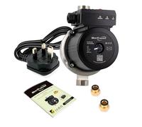 BritTherm S2 20/12-200 Water Pressure Booster Pump 275W - Automatic Inline Circulation System, Stainless Steel, 12m Head, 3.1m³/h Flow, 1" Connections, UK Plug