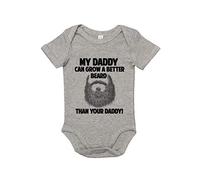 BritTot My Daddy Can Grow A Better Beard Than Your Daddy Babygrow Boys Girls Babywear Grey