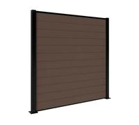 Britwall Composite Fence Panel Kit, Dark Coffee | 1.8m x 1.8m | Includes Panels, Post & Fixings | Eco-Friendly, Low Maintenance