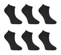 Britwear 6 x Children Kids Bamboo Trainer Socks Colour:Black Size:9-12