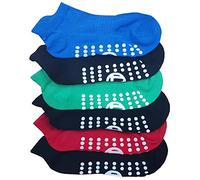 Britwear 6 x Kids Trainer Grip Socks Gripper Non Skid Slip for Boys Colour:Assorted Size:UK 12-3