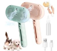 Britwritas Pet Spray Hair Removal Comb, Pet 3-in-1 Groomer Steam, Spray, And Massage Hair Removal Comb, Pet Steam Brush for Dogs Cats, Cat Spray Brush (2pcs-A)