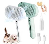 Britwritas Pet Spray Hair Removal Comb, Pet 3-in-1 Groomer Steam, Spray, And Massage Hair Removal Comb, Pet Steam Brush for Dogs Cats, Cat Spray Brush (2pcs-C)