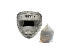 BRITX Creation Field Hockey Corner Face Mask 3 Layers Foam Padded Transparent Shell Elasticated Adjustable Strap Full Face Protection (White)