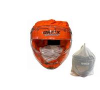 BRITX Creation Field Hockey Corner Face Mask 3 Layers Foam Padded Transparent Shell Elasticated Adjustable Strap Full Face Protection (Neon Orange)