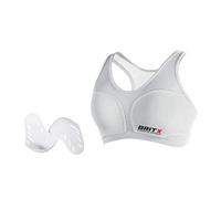 BRITX Ladies Chest Guard Female Chest Protector Sports Bra Karate,Taekwondo,Thai,MMA,Boxing,Kick Boxing, (White, Large)