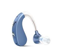 Britzgo 1204 Behind-the-Ear Rechargeable Sound Support, 40H Long-Lasting Battery, USB Fast Charge, 2 Audio Modes (High/Low), Lightweight 7g, TPE Ear Hook (blue-1)