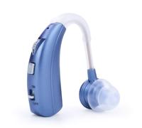 Britzgo 1301 Personal Sound Support BTE，40H Long-Lasting Battery，Type-C Fast Charge，Turbo Rotary Volume & 2 Audio Modes (Soft/Bright)，Durable ABS Shell (blue-one)