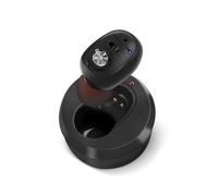 Britzgo 1607 In-Ear Rechargeable Sound Support, 35H Long-Lasting Battery, USB Fast Charge, Smart Noise Reduction, Ergonomic L-Shaped Design, Portable Charging Case (black)