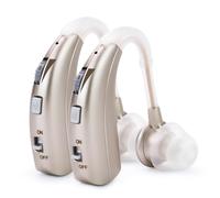 Britzgo Rechargeable Device With Dual Mode, 40 Hours Clear Hearing, Soft TPE Ear Hooks (2, Silver)