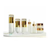 BRIUNN TSA Approved Travel Glass Cosmetic Bottle,13 Packs of Premium Gold Makeup Container, BPA-Free Leak-Proof Skin Care Travel Container, Liquid Wash Bag with Lotion Skincare Surface Cream