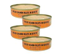 Brivais Vilnis Grilled Salmon in Olive Oil 160G Canned Seafood Product of Latvia Pack of 4