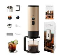 Brivona 3-in-1 Portable Coffee Maker, Travel Coffee Maker with Big&Small Capsules/Ground Coffee, High-Pressure Extraction, Self-Heating with USB-C, for RV, Hiking, Office (#C)