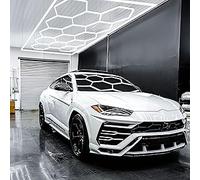 Brivulgent Hexagon LED Lamp 14 Lights with White Frame | Car Garage Workshop Gym Showroom Warehouse | Modular Honeycomb Design | 85-265v 18640 lumens 6500K Color Temperature