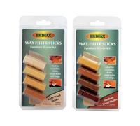 Briwax Wax Filler Sticks - Light Brown & Medium Brown Shades (2 Pack) For Wood Repair & Polishing