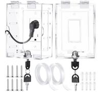 Briwooody 2 Pcs Safety Outlet Cover Box Clear Lock Box with Key Covers for Electrical Outlets, Provides Space Inside for Plugs, Proof Socket Covers Ease Operation
