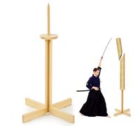 Briwooody 43" Solid Pine Kendo Tameshigiri Practice Cutting Stand Heavy Duty Kendo Stick Katana Sword Test Cutting Wooden Dummy Holder for Practice Training