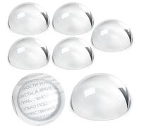 Briwooody 6 Pcs 6 Pcs Crystal Dome Magnifier Paperweights Glass Paperweight Reading Magnifying Glass Clear Optical Half Ball Lens for Office Desk Home Gift (2.36 Inch)