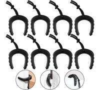 Briwooody 8 Pcs First Responder Door Stops Tactical Door Jam Police Door Stopper with Nylon Cord Attachments for Law Enforcement Emergency Medical Services Firefighter Accessories (Black)