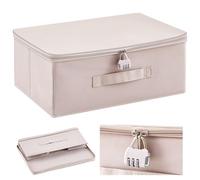 Briwooody Discreet Lockable Adult Toy Bag Storage Organizer Toy Bag Storage Bins Case with Zipper Lid 15 x 10 x 6.3 Inches for Women and Men Clothes Container(Light Purple)