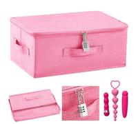 Briwooody Discreet Lockable Adult Toy Bag Storage Organizer Toy Bag Storage Bins Case with Zipper Lid 15 x 10 x 6.3 Inches for Women and Men Clothes Container(Pink)