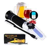 Brix Beer Wort & Wine Refractometer ATC Dual Scale, Specific Gravity 1.000-1.120 & Brix 0-32%, for Wine Making and Beer Brewing, fruit juice, hops sugar, Homebrew Kit, w/ EXTRA LED light & pipettes