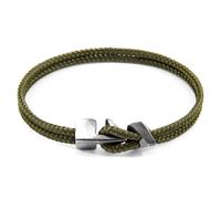 Brixham Silver and Rope Bracelet ANCHOR & CREW Green 23cm