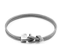 Brixham Silver and Rope Bracelet ANCHOR & CREW Grey 21cm