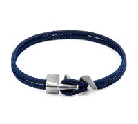 Brixham Silver and Rope Bracelet ANCHOR & CREW Navy 21cm