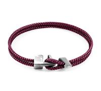 Brixham Silver and Rope Bracelet ANCHOR & CREW Purple 23cm
