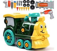 Brixlytoys Toddler Take Apart Toy Set with Electric Drill, DIY Electric Toy Trains Disassembly, STEM Building Learning Toys, Xmas Gifts for 3-8 Year Old Boys & Girls