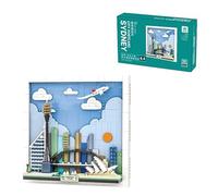 BrixStation Postcard Building Block Set Picture Frame Building Kits for Boys and Girls Painting Wall Art Toys for Adults and Kids 707+PCS (Sydney City)
