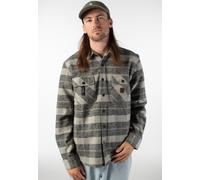 Brixton - Bowery Heavy Weight Flannel Black/Charcoal - Shirt - black - XXL - 100% Cotton,Flanell XXL