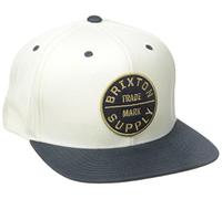 Brixton Men's Oath Iii Medium Profile Adjustable Snapback Hat Baseball Cap, Off White/Navy, One Size