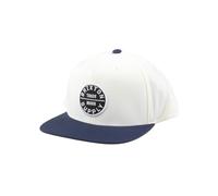 BRIXTON Mens Oath III Snapback Baseball Cap - Off White/Midnight Blue