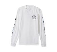 Brixton Men's Pledge Long Sleeve Standard T-Shirt, White/Royal, S