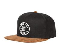 BRIXTON Oath III Medium Profile Adjustable Snapback Hat, Black/Copper, One Size