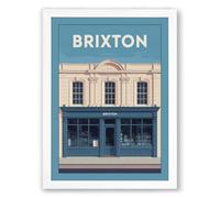 Brixton Street Retro Framed Wall Art Print A1 (84.1×59.4cm) White, Wall Decor for Living Room, Bedroom, Office & Home, Ready to Hang, Art Gift