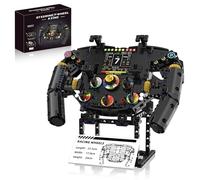 BrixVibe Racing Simulator Steering Wheel Building Set for F1, Mechanical Formula Sim Cars Driving Collectible Model Kit with Moving Parts & Phone Holder for Boys 14+ Adults - 833PCS