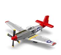 BrixVibe WW2 Fighter Building Set, P-51D Mustang Military Plane Model with Display Stand, Gift for History & Collectors Enthusiasts - 580PCS