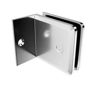 Brixwell BFPC037CH Polished Chrome Fixed Panel Beveled Clamp with Small Leg