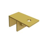 Brixwell Ceiling Mount Sleeve Over Glass Clamp - Satin Brass Finish, 5/16" to 1/2" Glass Thickness, Ideal for Stained Glass, Tempered Glass, and Glass Shelf Installations