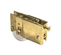 Brixwell Patio Door Roller Assembly With 1-1/2" Nylon Wheel with White Finish, Stamped Steel Housing, Single Wheel Sliding Door Roller, 2-3/16" Length, 1-35/64" Height