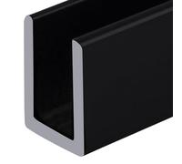 Brixwell SDCD38BL-CCP18 Black 3/8" Fixed Panel Shower Door Deep U-Channel - 18" Stock Length