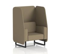 Brixworth 1 Seater Open Booth With Black Legs In Main Line Flax Fabric - Bank Panels And Sofa