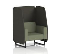 Brixworth 1 Seater Open Booth With Black Legs In Main Line Flax Fabric - Temple Panels And Monument Sofa