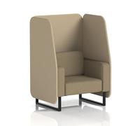 Brixworth 1 Seater Open Booth With Black Legs In Main Line Flax Fabric - Upminster Panels And Bank Sofa