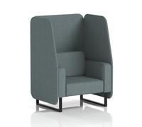 Brixworth 1 Seater Open Booth With Black Legs In Main Line Flax Fabric - Westminster Panels And Sofa
