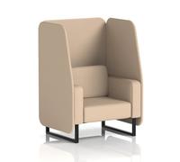 Brixworth 1 Seater Open Booth With Black Legs In Synergy Fabric - Affix Panels And Sofa